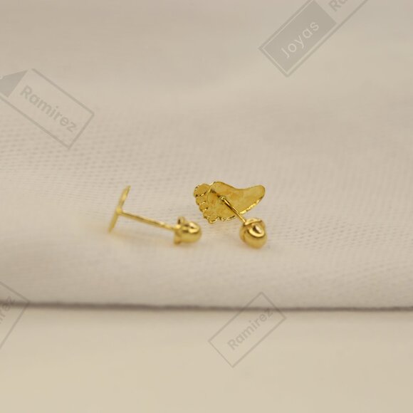 14K Solid Gold Baby Feet Earring • Symbol of Love & Motherhood. - Picture 4 of 8